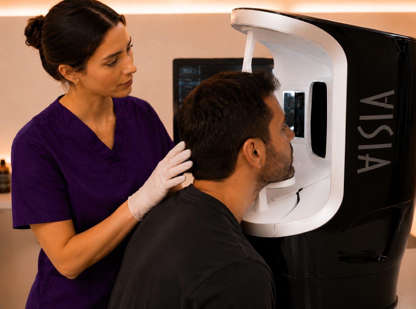 Diagnostic de peau VISIA chez l'homme, Clinique Phenicia Marseille